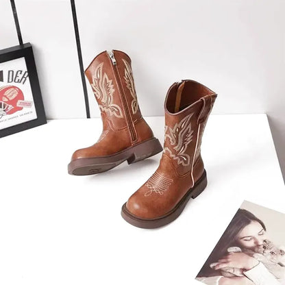 AUSTIN Kids Cowboy Boots - Soft PU leather | Stable & Easy to slip on - Yehaw