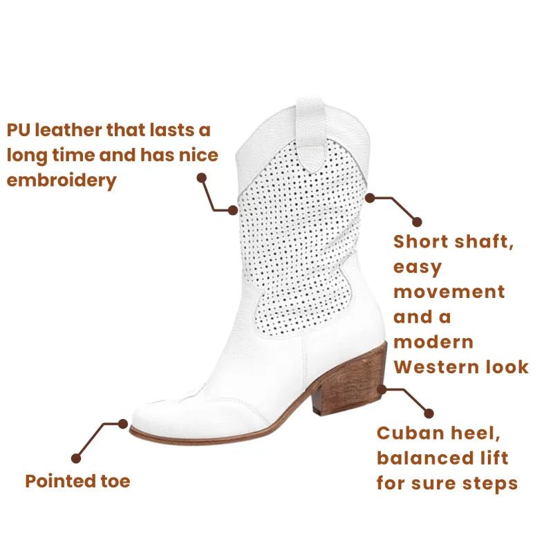 BARB Cowgirl Boots - Resistant PU leather | Elegance & Stability - Yehaw