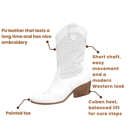 BARB Cowgirl Boots - Resistant PU leather | Elegance & Stability - Yehaw