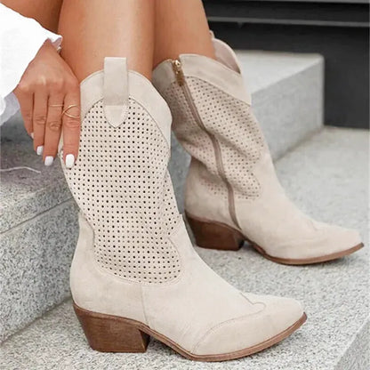 BARB Cowgirl Boots - Yehaw | Beige - Yehaw