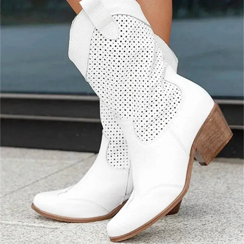 BARB Cowgirl Boots - Yehaw | White - Yehaw