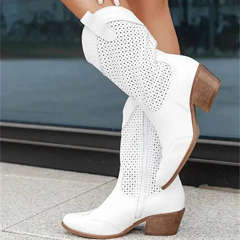 BARB Cowgirl Boots - Yehaw | White - Yehaw