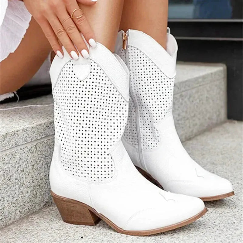 BARB Cowgirl Boots - Yehaw | White - Yehaw