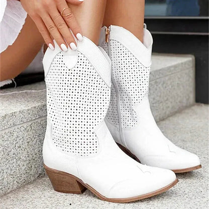 BARB Cowgirl Boots - Yehaw | White - Yehaw