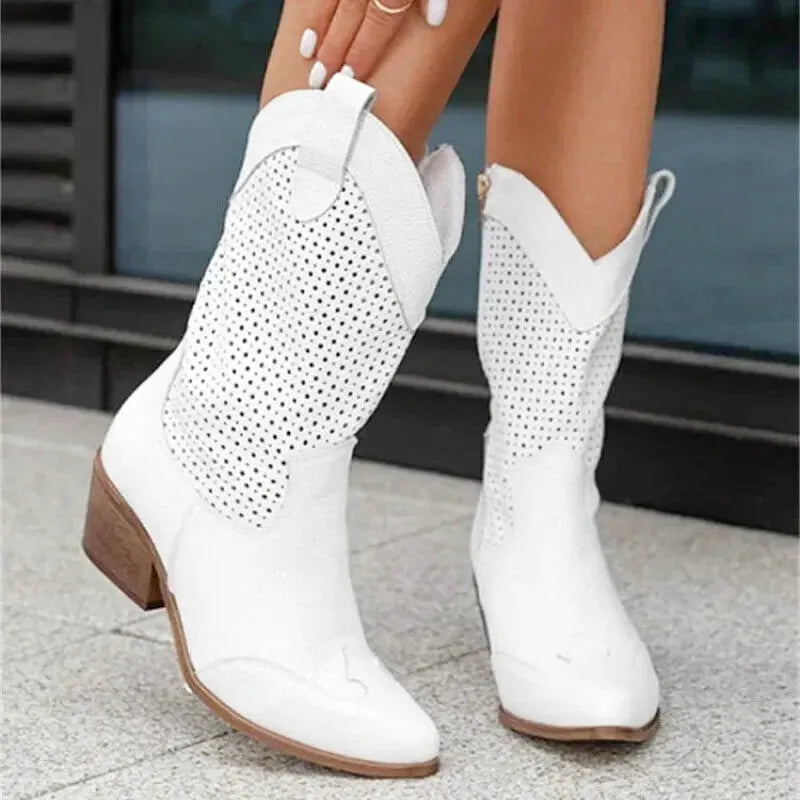 BARB Cowgirl Boots - Yehaw | White - Yehaw