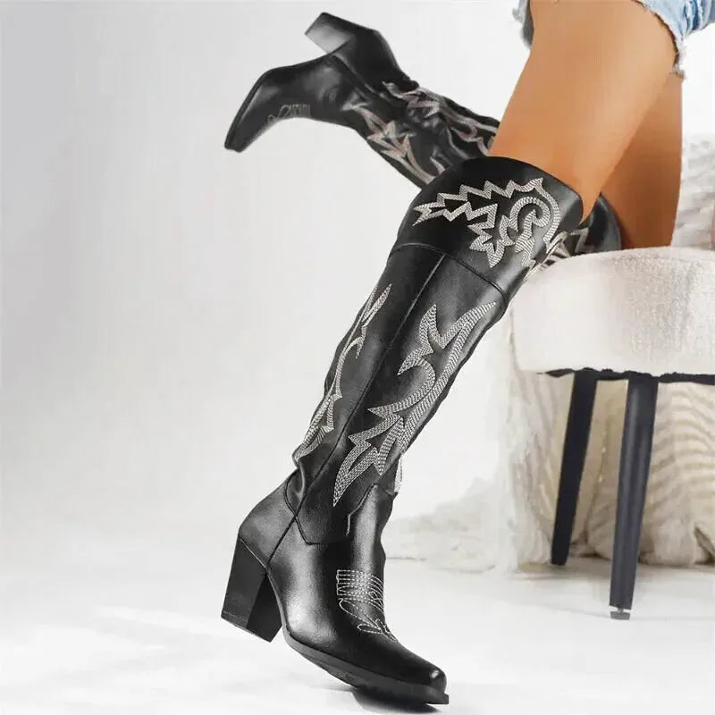 BEATRICE Cowgirl Boots - Yehaw | Black - Yehaw