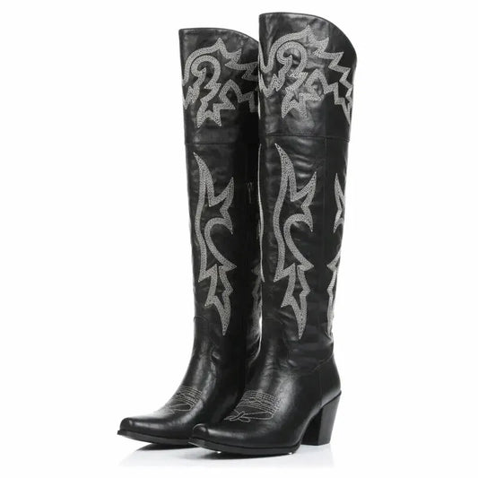 BEATRICE Cowgirl Boots - Yehaw | Black - Yehaw 