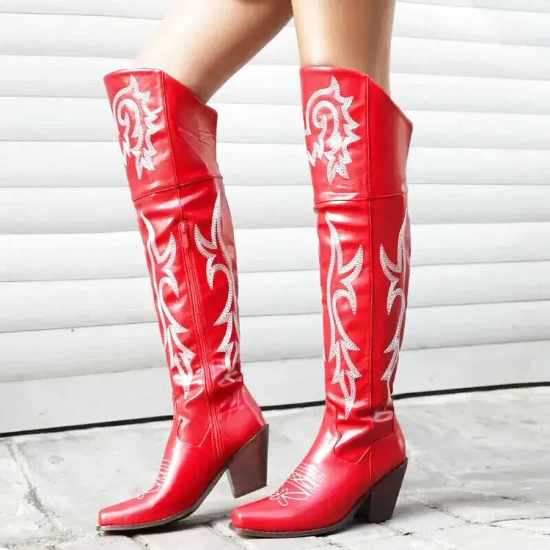 BEATRICE Cowgirl Boots - Yehaw | Red - Yehaw