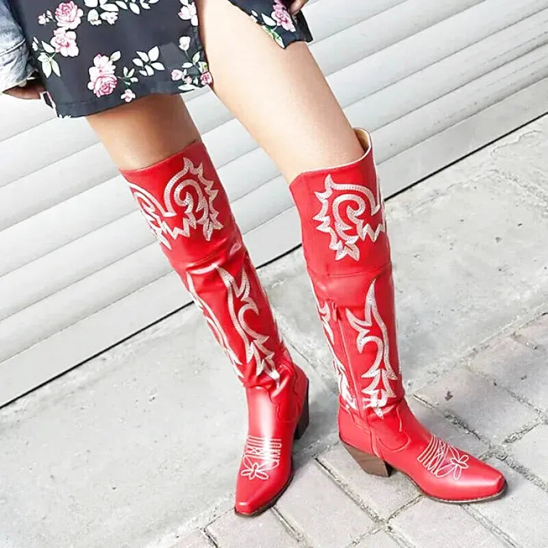 BEATRICE Cowgirl Boots - Yehaw | Red - Yehaw