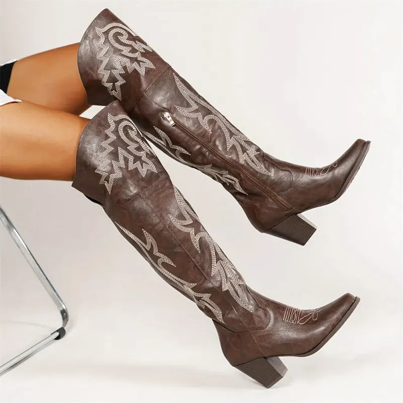 BELLE Cowgirl Boots - Resistant PU leather | Elegance & Stability - Yehaw