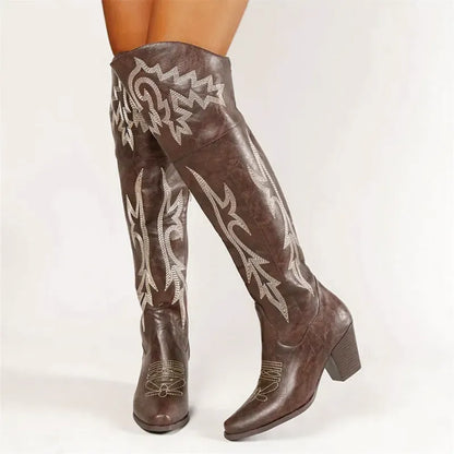 BELLE Cowgirl Boots - Resistant PU leather | Elegance & Stability - Yehaw