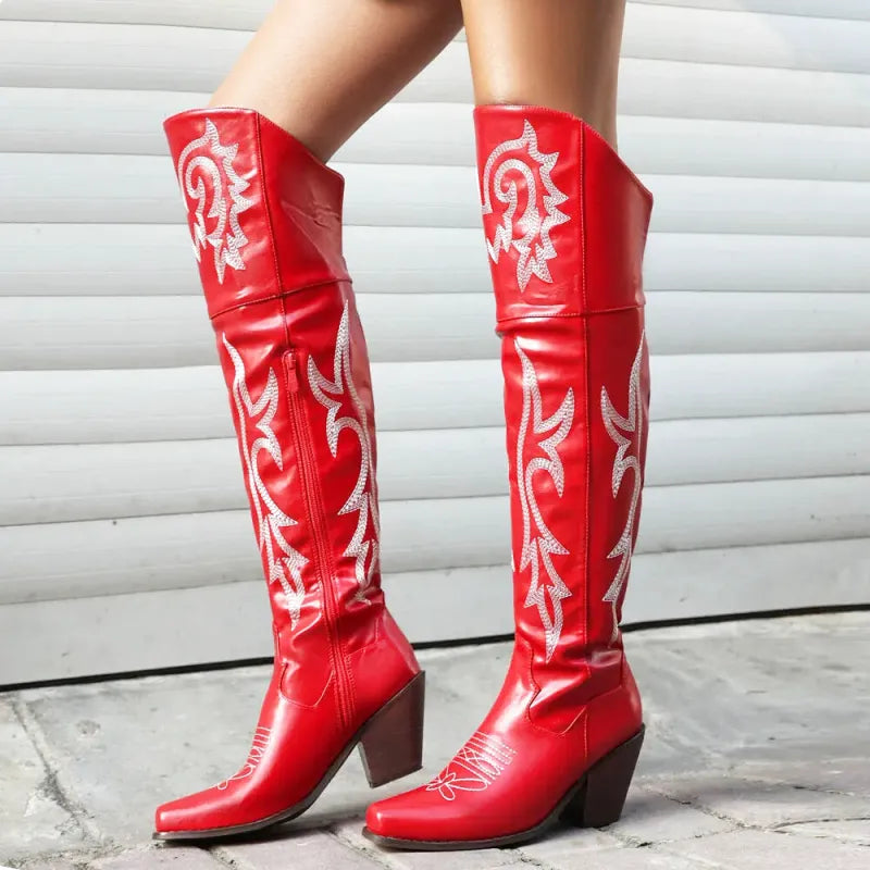 BELLE Cowgirl Boots - Resistant PU leather | Elegance & Stability - Yehaw