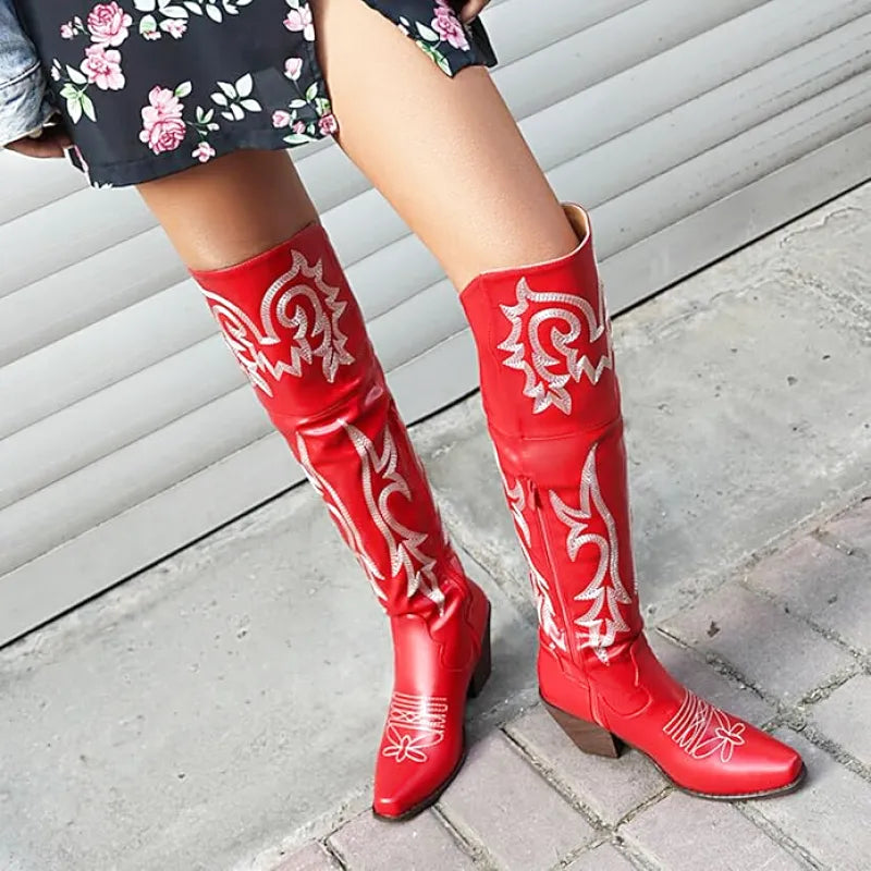 BELLE Cowgirl Boots - Resistant PU leather | Elegance & Stability - Yehaw