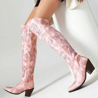 BELLE Cowgirl Boots - Resistant PU leather | Elegance & Stability - Yehaw