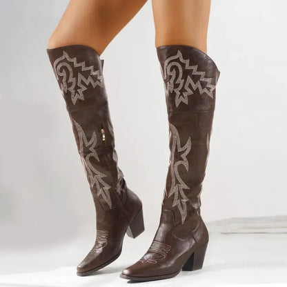 BELLE Cowgirl Boots - Resistant PU leather | Elegance & Stability - Yehaw