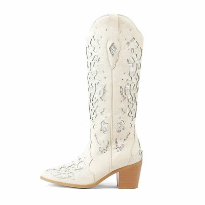 BERNARDA Cowgirl Boots - Yehaw | Beige - Yehaw