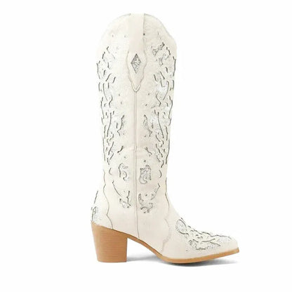 BERNARDA Cowgirl Boots - Yehaw | Beige - Yehaw