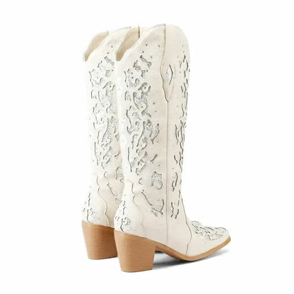 BERNARDA Cowgirl Boots - Yehaw | Beige - Yehaw