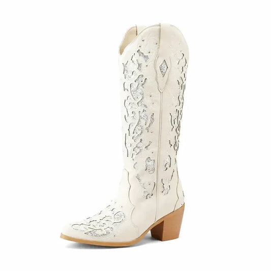 BERNARDA Cowgirl Boots - Yehaw | Beige - Yehaw