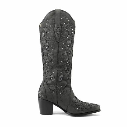 BERNARDA Cowgirl Boots - Yehaw | Black - Yehaw