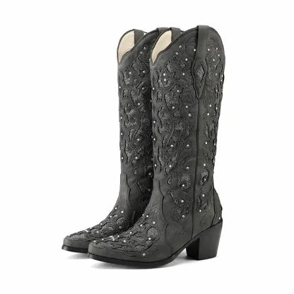 BERNARDA Cowgirl Boots - Yehaw | Black - Yehaw