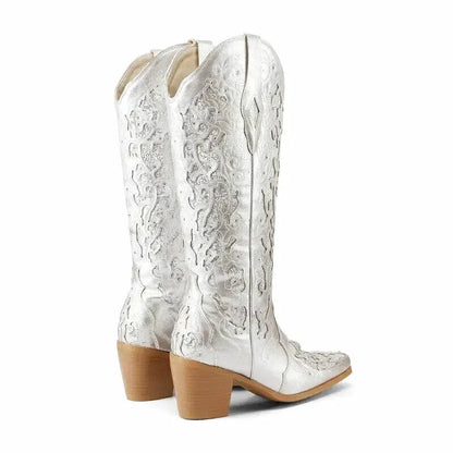 BERNARDA Cowgirl Boots - Yehaw | Silver - Yehaw