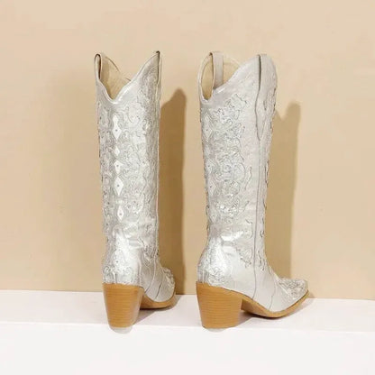 BERNARDA Cowgirl Boots - Yehaw | Silver - Yehaw