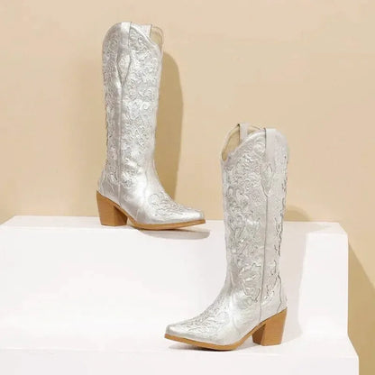 BERNARDA Cowgirl Boots - Yehaw | Silver - Yehaw