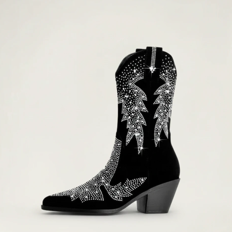 BESSIE Cowgirl Boots - Yehaw | Black - Yehaw