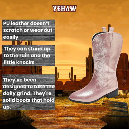 BESSIE Pink Cowgirl Boots - Yehaw