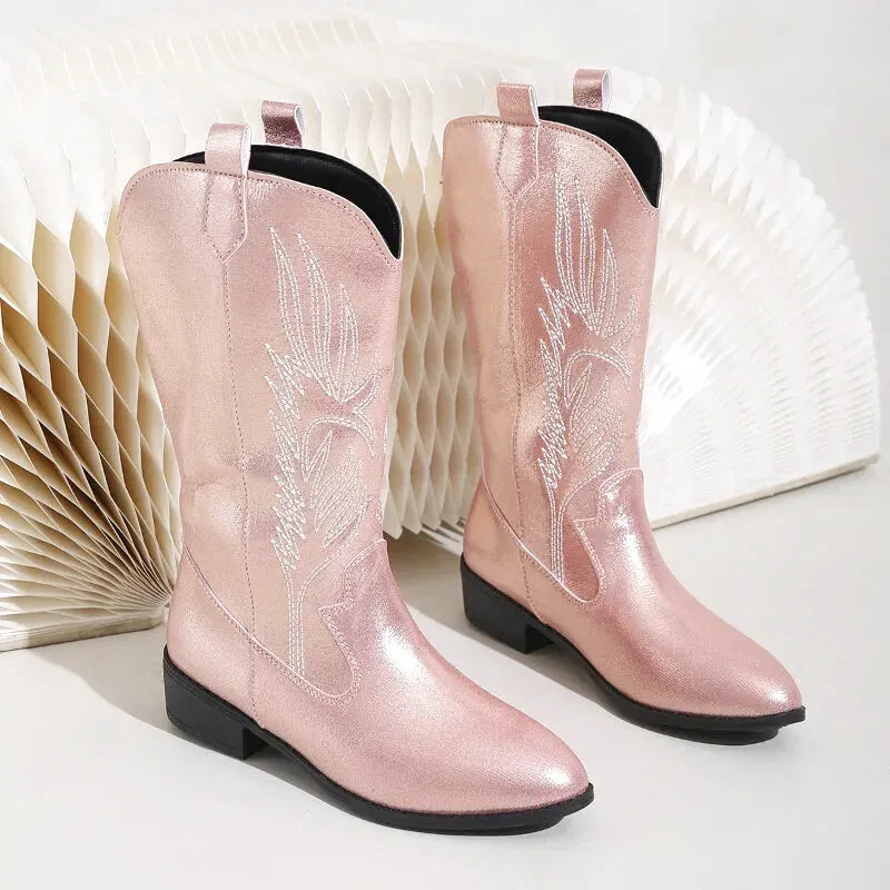 BESSIE Cowgirl Boots - Resistant PU leather | Elegance & Stability - Yehaw
