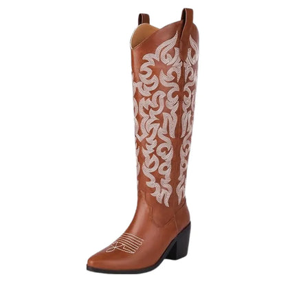 BETTY Cowgirl Boots - Resistant PU leather | Elegance & Stability - Yehaw
