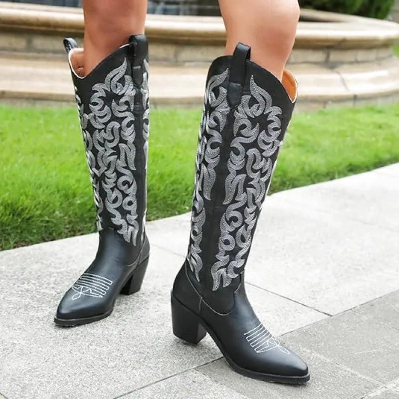 BETTY Cowgirl Boots - Resistant PU leather | Elegance & Stability - Yehaw