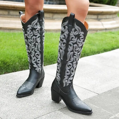 BETTY Cowgirl Boots - Resistant PU leather | Elegance & Stability - Yehaw