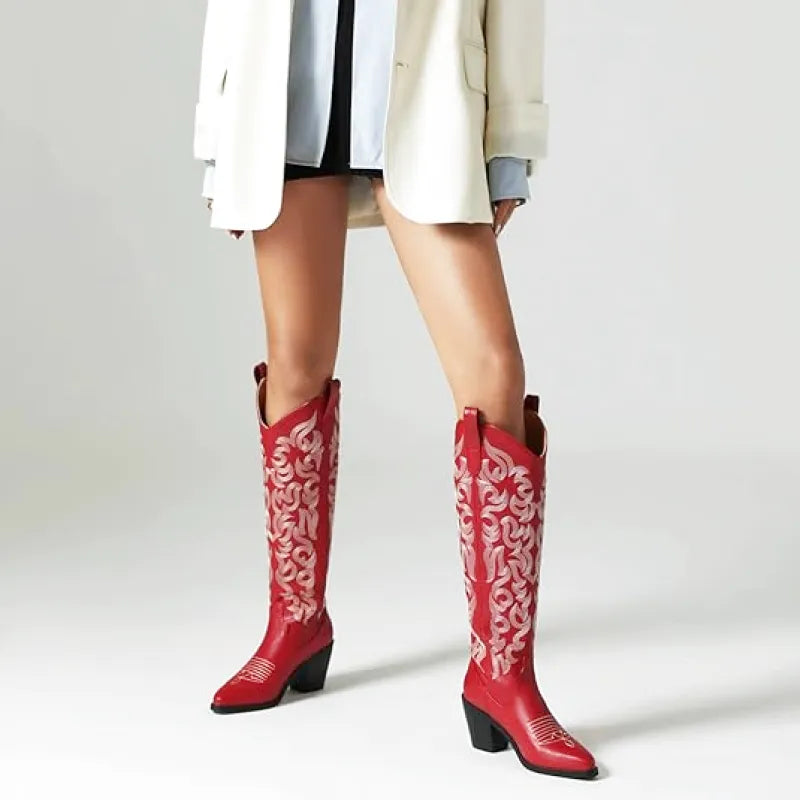 BETTY Cowgirl Boots - Resistant PU leather | Elegance & Stability - Yehaw