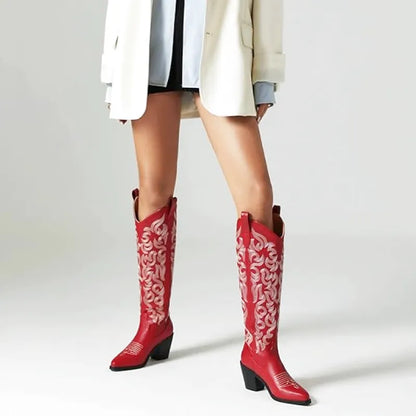 BETTY Cowgirl Boots - Resistant PU leather | Elegance & Stability - Yehaw