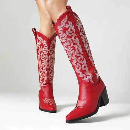 BETTY Cowgirl Boots - Resistant PU leather | Elegance & Stability - Yehaw