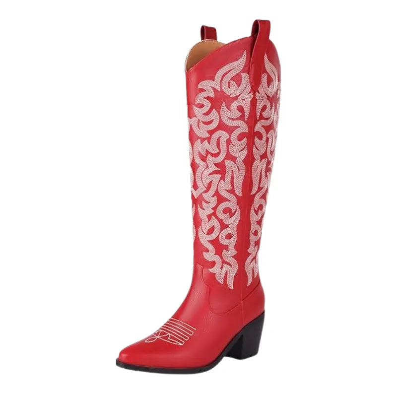 BETTY Cowgirl Boots - Resistant PU leather | Elegance & Stability - Yehaw