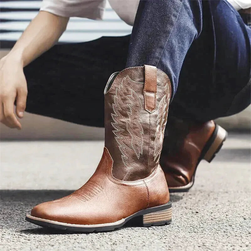 BILLY Mens Cowboy Boots - Yehaw | Brown - Yehaw