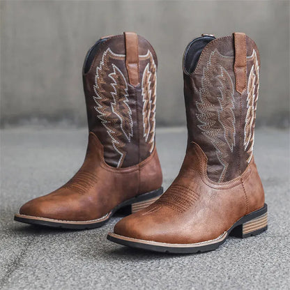 BOB Mens Cowboy Boots - PU Leather | Bold Design & Fit - Yehaw