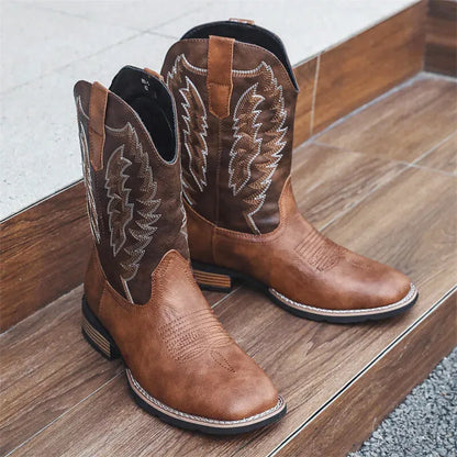 BOB Mens Cowboy Boots - PU Leather | Bold Design & Fit - Yehaw