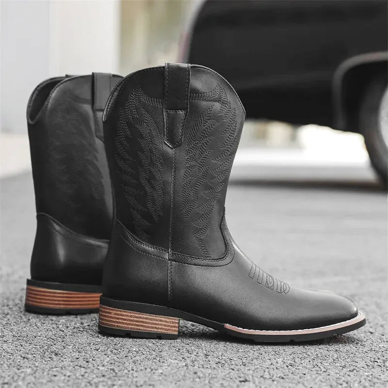 BOB Mens Cowboy Boots - PU Leather | Bold Design & Fit - Yehaw