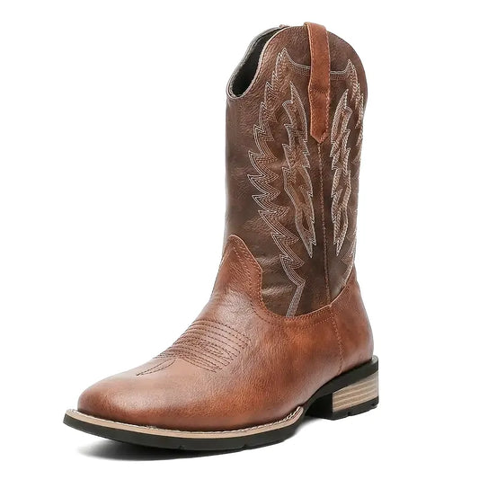 BOB Mens Cowboy Boots - PU Leather | Bold Design & Fit - Yehaw