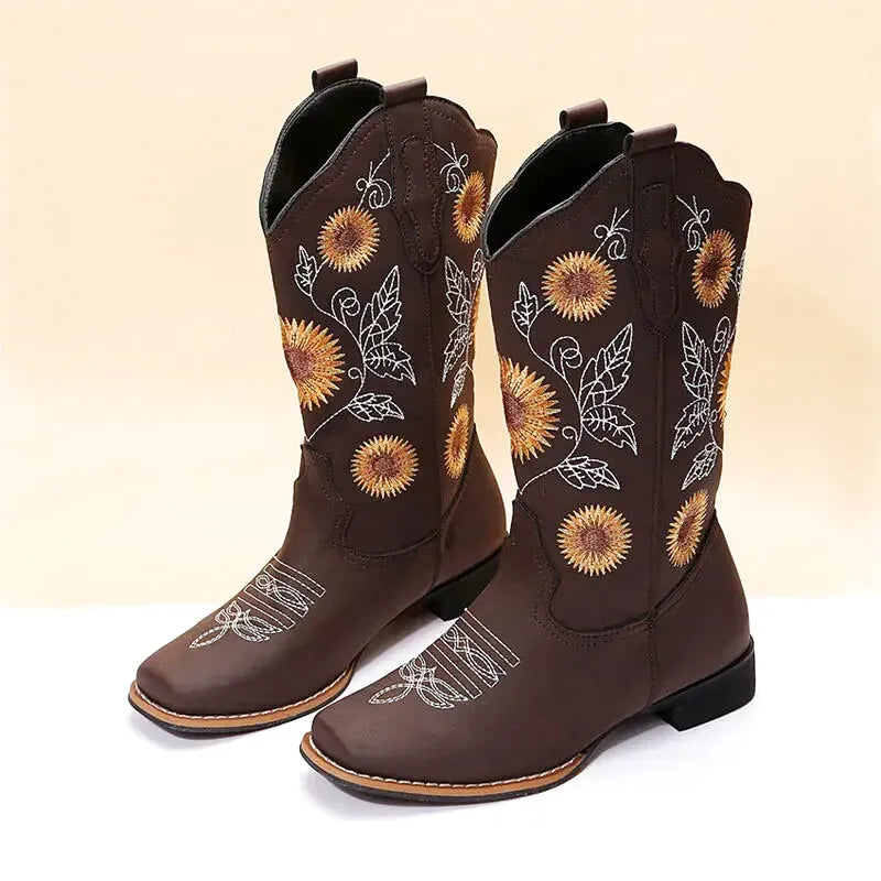 BROOK Cowgirl Boots - Resistant PU leather | Elegance & Stability - Yehaw