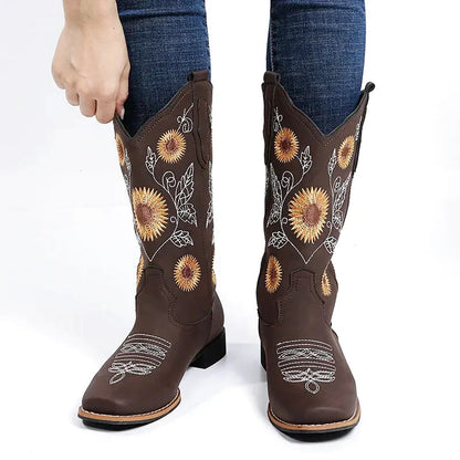 BROOK Cowgirl Boots - Resistant PU leather | Elegance & Stability - Yehaw