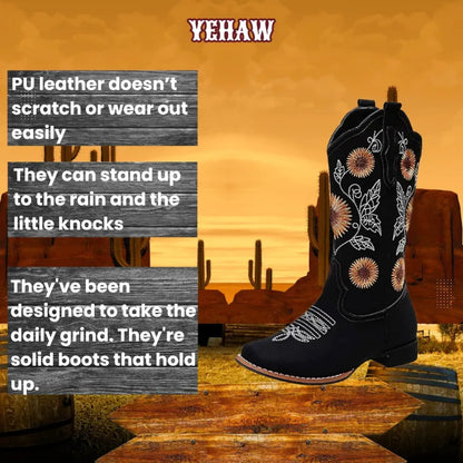 BROOK Cowgirl Boots - Yehaw | Black & Brown