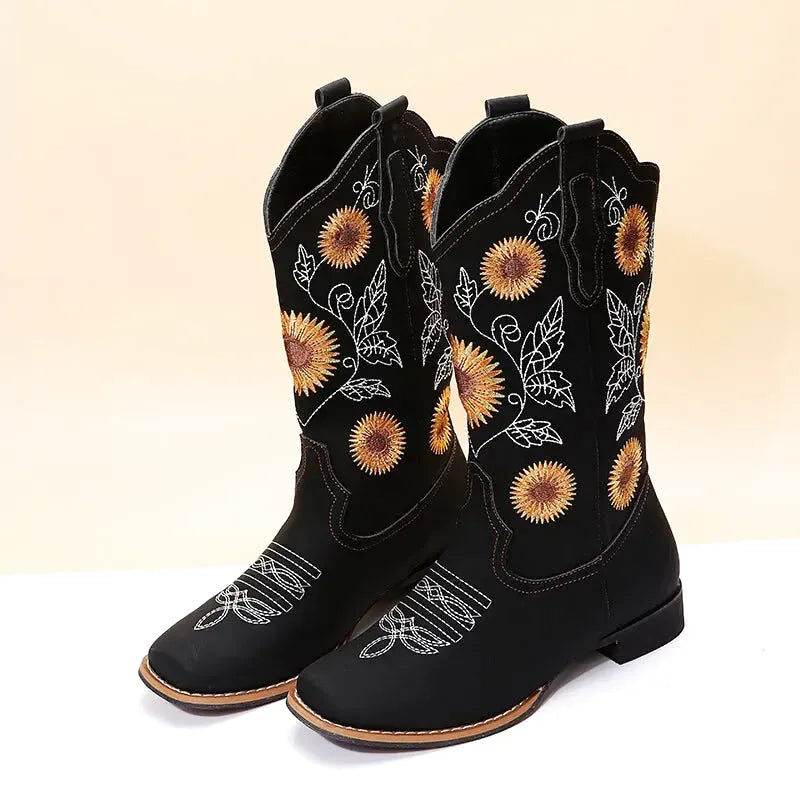 BROOK Cowgirl Boots - Resistant PU leather | Elegance & Stability - Yehaw