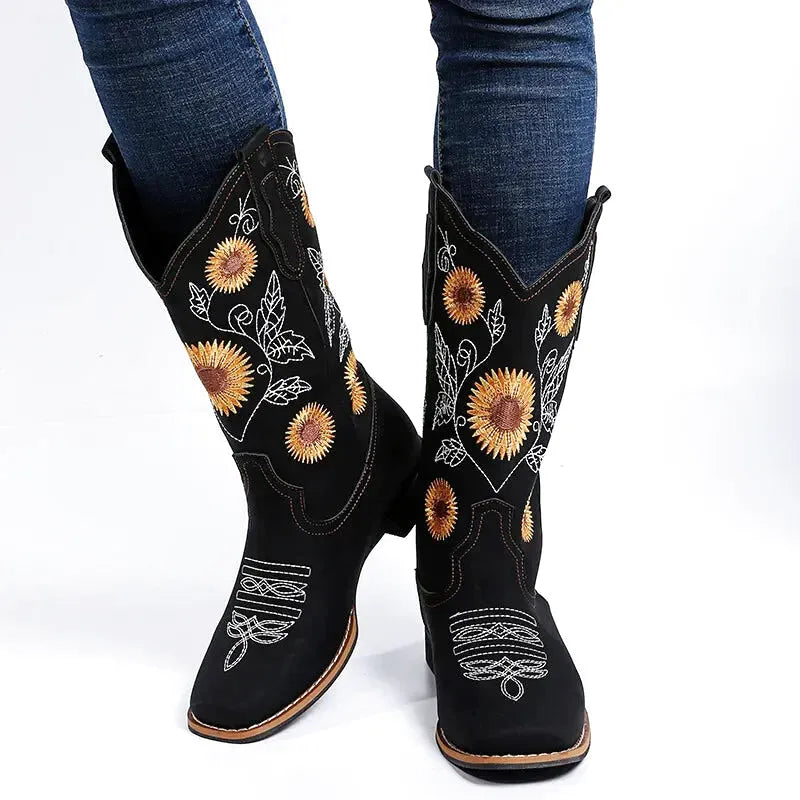 BROOK Cowgirl Boots - Resistant PU leather | Elegance & Stability - Yehaw