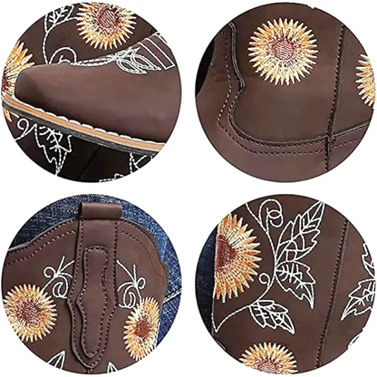 BROOK Cowgirl Boots - Resistant PU leather | Flower Pattern - Yehaw