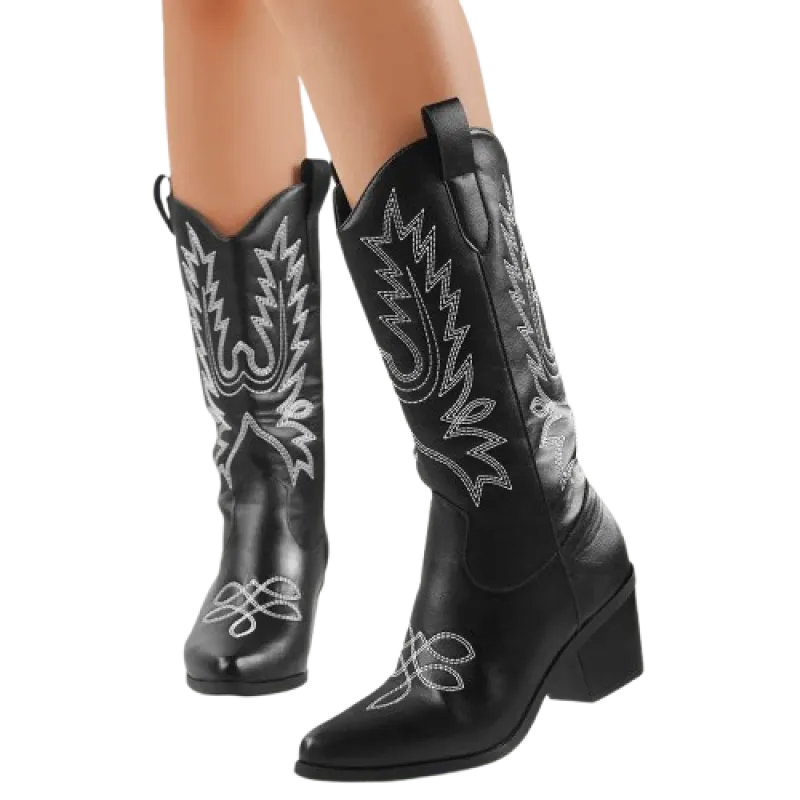 CALLIE Cowgirl Boots - Resistant PU leather | Elegance & Stability - Yehaw
